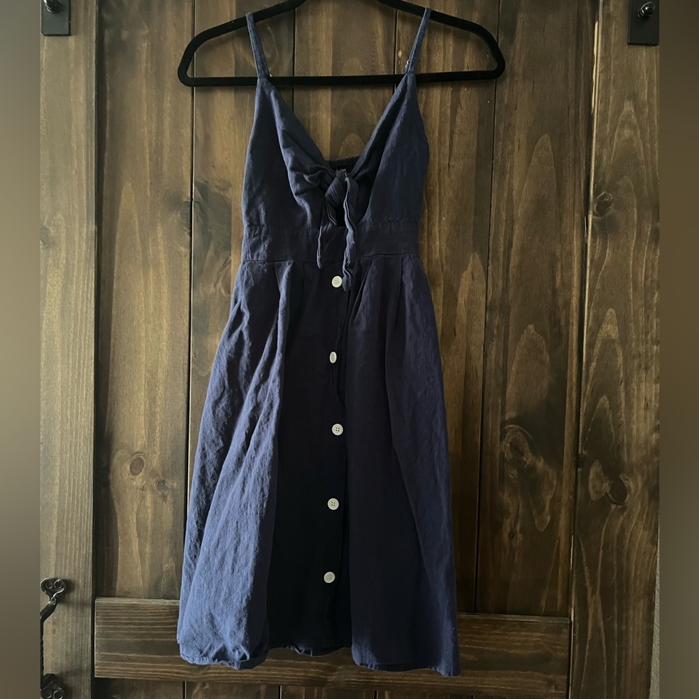 Fancyinn navy blue tie front dress